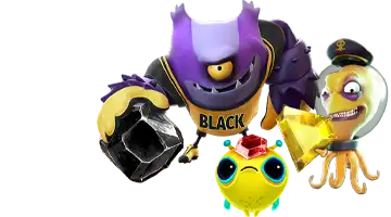 Изображение с яркими маскотами Рокс казино, демонстрирующими джекпот-акции, с красочными и выразительными лицами, создавая атмосферу веселья и азарта перед большими выигрышами.